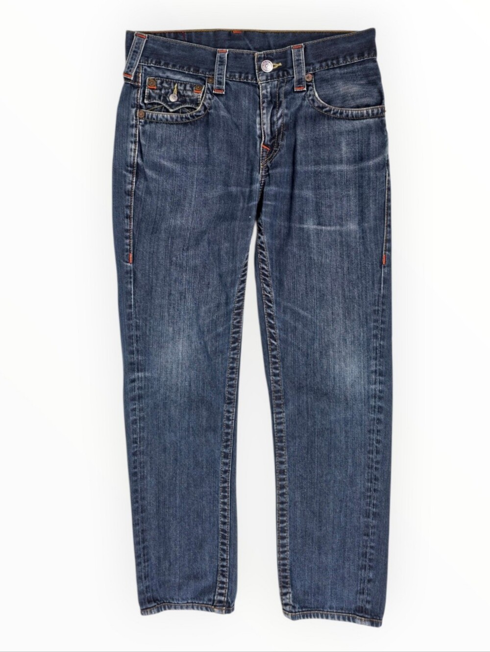 True Religion Section Skinny Flap Jeans Mens Ankle W 31x L 27 Blue 100% Cotton